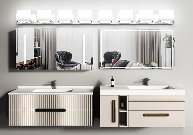 Tipace 8 Lights Modern LED Chrome Vanity Light - Image 2