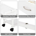 Salon Trolley Cart with Wheels, Wooden Rolling Storage Station, Mobile Utility - Image 6