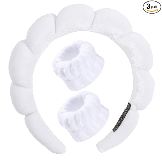 Luckybear Spa Headband for Face Washing, Velvet Makeup Headband by Luckybear