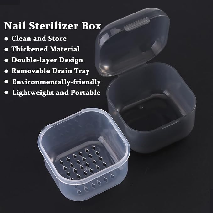 Nail Tool Sterilizer Box Plastic Disinfectant Container - Image 2