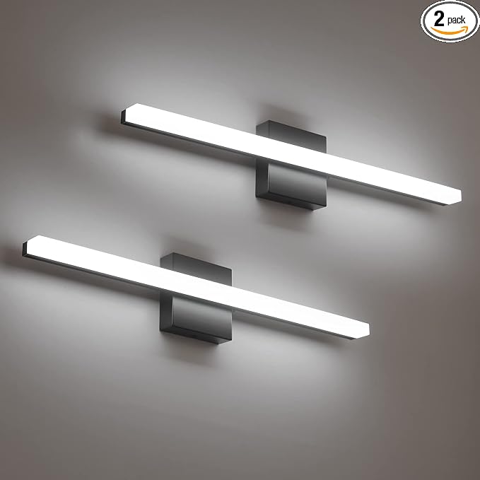 Combuh 2 Pack Bathroom Light Fixtures Black Vanity Lights Bar 24 Inch 14W by Combuh