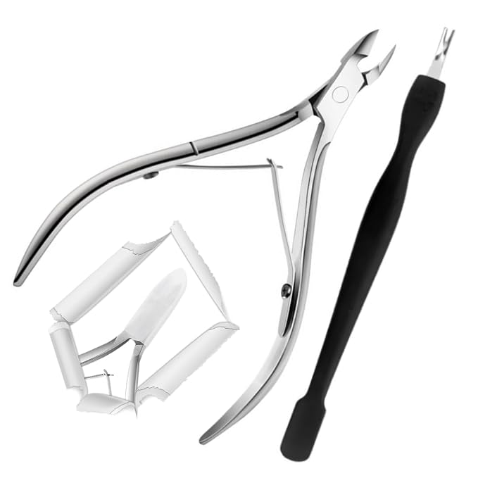 Nail Cuticle Trimmer with Cuticle Pusher Tool. Cuticle Nippers Professional and by BRHEMMA