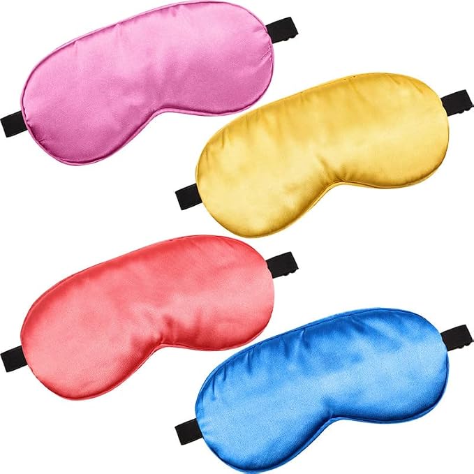 BBTO 4 Pcs Silk Sleep Eye Masks Smooth Soft Satin Eye Covers by BBTO