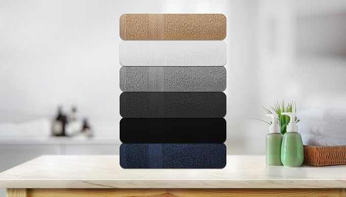 Medium Bath Towels Pack of 6 – 24x48 Inches – Soft, Quick Dry & Highly - Image 4