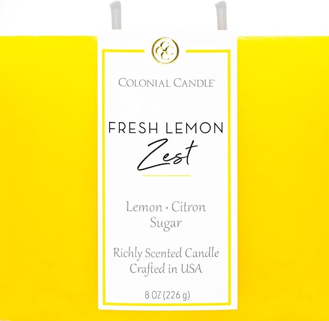 Colonial Candle Fresh Lemon Zest Scented Candle Jar, Highly Fragranced Candles - Image 5