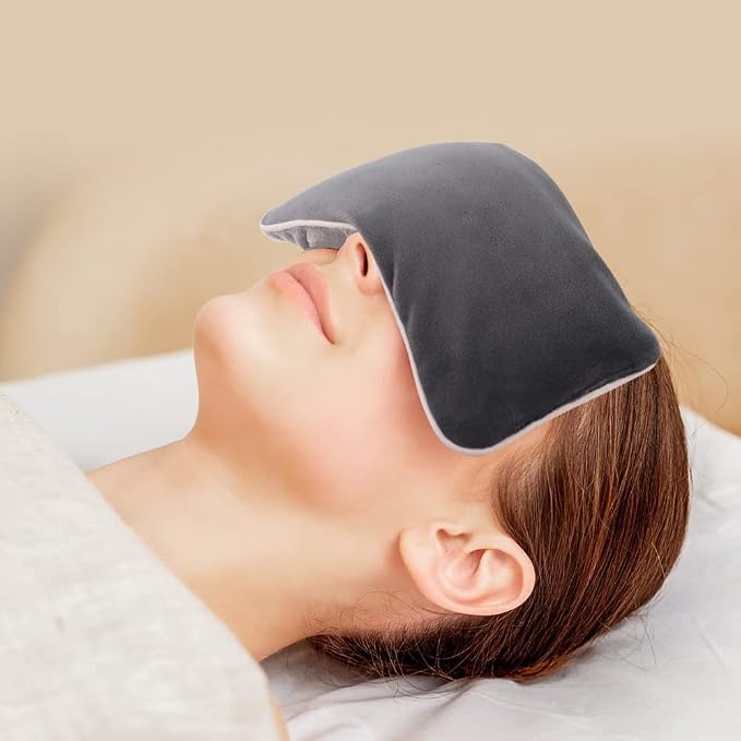 Lavender Weighted Eye Pillow for Yoga, Microwavable Moist Heat Eye Compress - Image 6