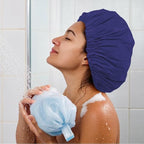 Reusable Shower Cap for Women, Large Waterproof Shower Bonnet - Image 4