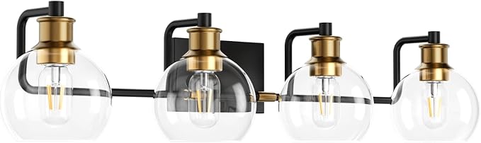 Tipace Industrial Bathroom Vanity Lighting Fixtures 4-Lights Vintage Black & - Image 8