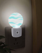 Night Lights Auto Sensor Turquoise Ocean Waves Night Light Abstract Mountain - Image 3