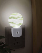 Night Lights Auto Sensor Sage Green Ocean Waves Night Light Abstract Mountain - Image 3