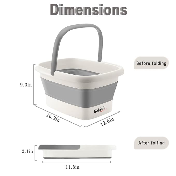 Beinilai Collapsible Foot Bath Kit, Foot Soaking Tub - Image 7