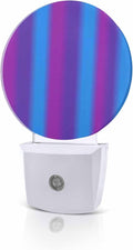 Night Lights Auto Sensor Purple Blue Night Light Gradient Color Stripe Round by Home+L6