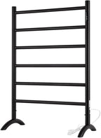 Freestanding Towel Warmer 6 Bars Plug-in Option 3 Working Modes Black Stainless by NORTTABATHDECOR
