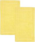 Hawmam Linen Yellow Bath Mats, 21 x 34 inches, Banded Design, Highly Absorbent by HawmamLinen