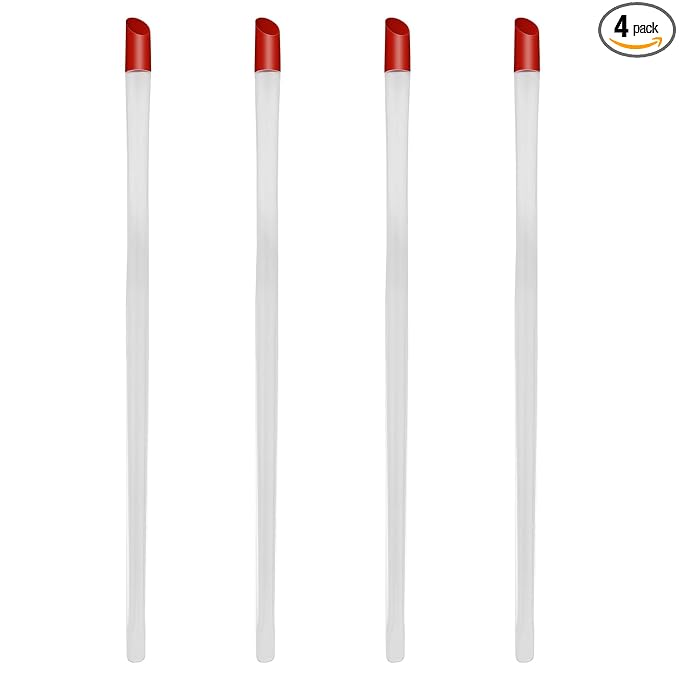 17cm Rubber Cuticle Pusher Cleaner, 4 Pieces Red Hard Rubber End Tipped Nail by Mozeat+Lens