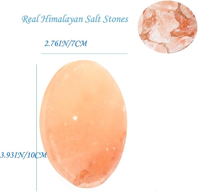 2 Pcs Leaf Shape Himalayan Salt Massage Stones Hot Massage Cold Massage Stones - Image 2
