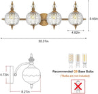 Brushed Gold Bathroom Vanity Light Fixture Vintage Style - Image 8