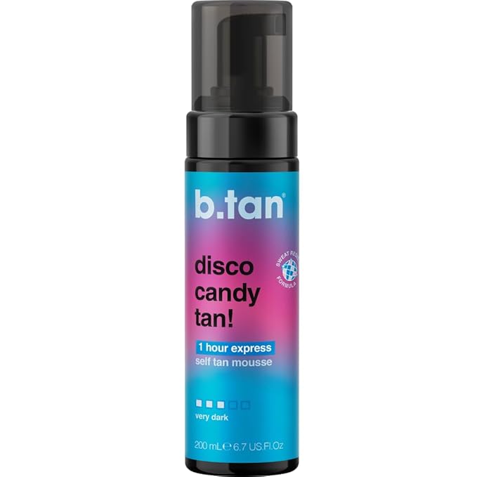 b.tan Dark Self Tanner Mousse | Disco Candy Tan by btan