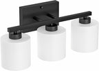 Honesorn Bathroom Light Fixtures Black, 3-Light Bathroom Vanity Light Over - Image 8