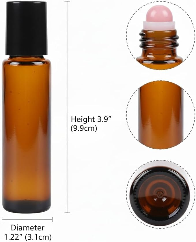 30ml Amber Glass Roll On Bottle - Image 2