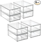 mDesign Plastic Stackable Bathroom Storage Organizer Bin by mDesign