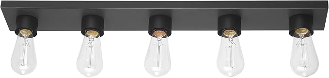 Globe Electric 5-Light Vanity Light, Matte Black, Modern Glam, Bathroom Fixture by GlobeElectric