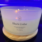 Threshold Vetiver and Moss and Black Cedar Scented Milky Glass Jar Candle - Image 4