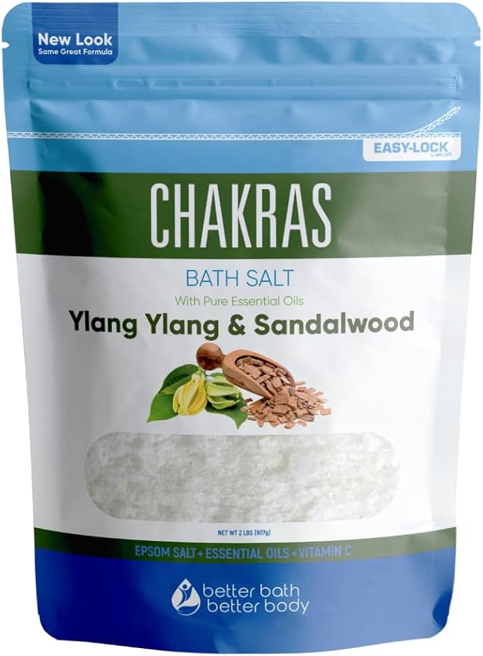 Chakras Bath Salt 32 Ounces Epsom Salt by BetterBathBetterBody