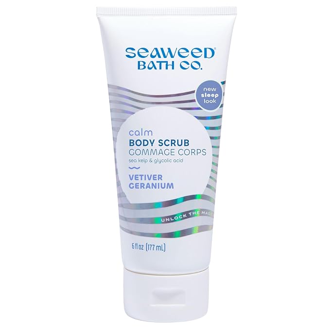 Seaweed Bath Co. Calm Body Scrub, Vetiver Geranium Scent, 6 Ounce, Sustainably by TheSeaweedBathCo