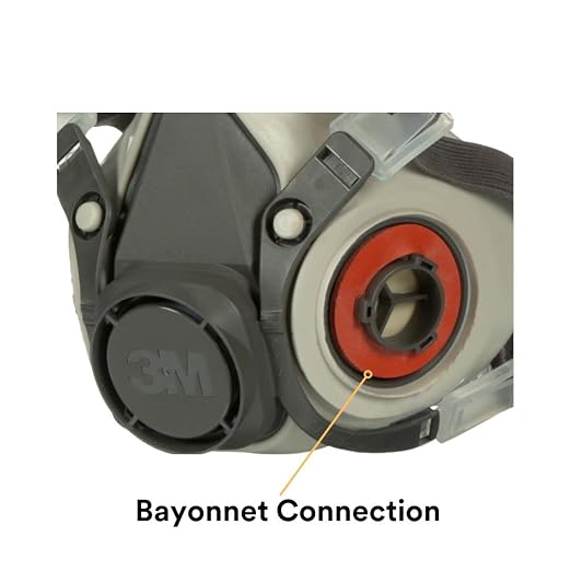 3M Half Facepiece Reusable Respirator 6200, Four-Point Harness, Comfortable Fit - Image 5