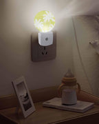 Night Lights Auto Sensor Tropical Palm Trees Night Light Lemon Yellow Linen - Image 5