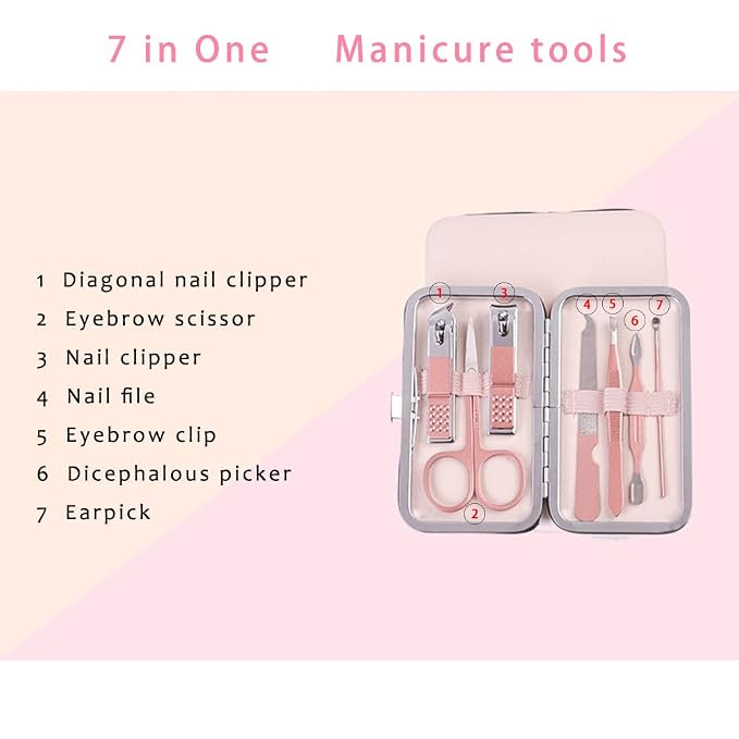 Pink Manicure Set Beauty Tool Portable - Image 2