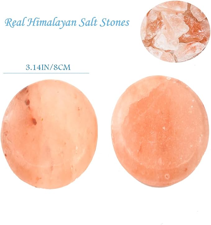 2 Pcs Himalayan Salt Hot Massage Stones Cold Stones Set Warm Rocks Kit - Image 2
