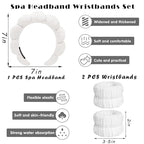 Spa Headbands for Washing Face Wristband Set Sponge Makeup Skincare Headband - Image 2