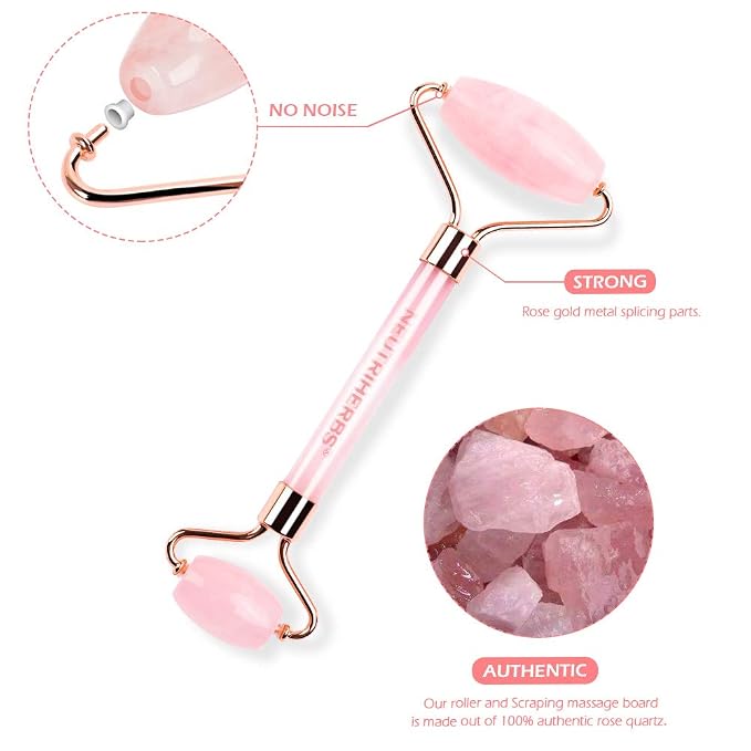 NEUTRIHERBS Jade Gua Sha & Face Roller & Vitamin C Serum Facial Tool Set - Image 7