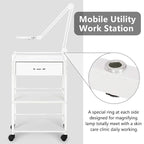 Salon Trolley Cart with Wheels, Wooden Rolling Storage Station, Mobile Utility - Image 3