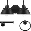 Globe Electric 63000004 3-Piece Bathroom Set, Matte Black, 15.5" 2-Light Vanity by GlobeElectric