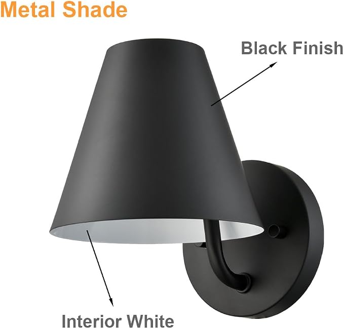 DIRYZON Industrial Wall Sconces Set of Two, Metal Barn Wall Lights - Image 4