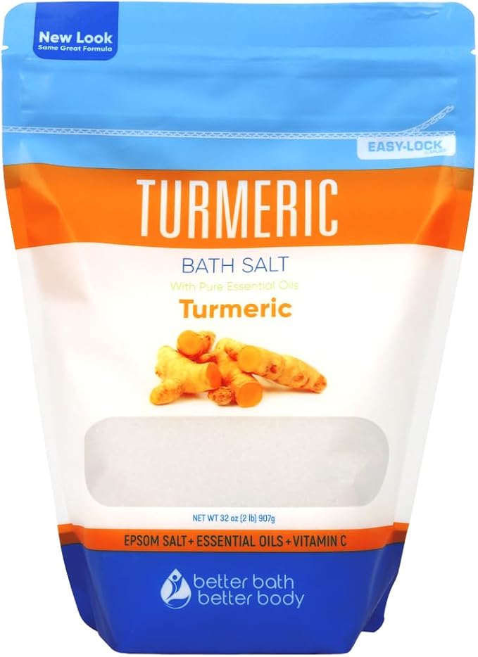 Turmeric Bath Salt 32 Oz Epsom Salt by BetterBathBetterBody
