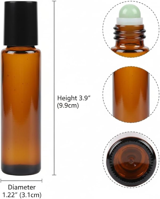30ml Amber Glass Roll On Bottle - Image 2