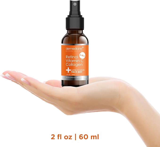 3 in 1 Super-Charged Anti-Aging Face Mist w/Retinol, Vitamin C + Collagen | - Image 5