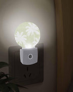 Night Lights Auto Sensor Tropical Palm Trees Night Light Sage Green Linen - Image 3