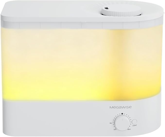 Megawise Cool Mist Ultrasonic Humidifier, Adjustable Mist Control, Quiet by MEGAWISE