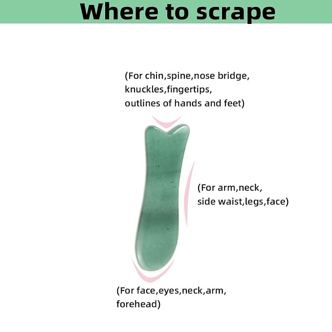 Facial Gua Sha Tool for Chin Massage Tool Natural Jade Stone Gua Sha Board for - Image 3