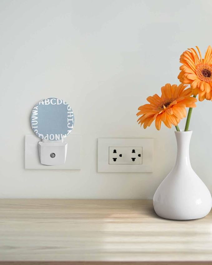 Night Lights Auto Sensor Alphabet Night Light Teal Blue Modern Minimalist - Image 4