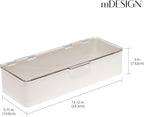 mDesign Long Plastic Cosmetic Storage Organizer Box Containers, Hinged Lid - Image 4