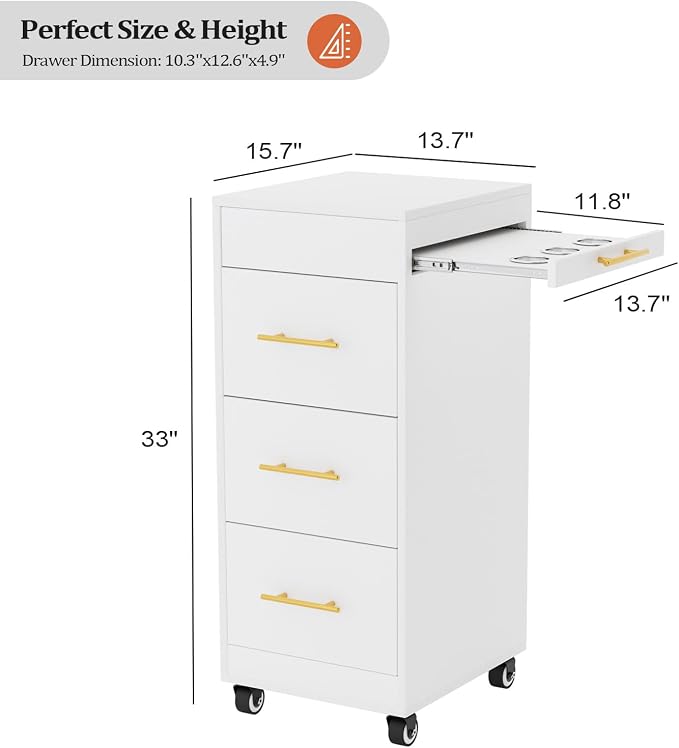 Wood Salon Trolley with Wheels - Image 7