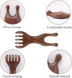 OULIGET Natural Wooden Nose Guasha Massage Tools Anti-Static, Eyes Facial Wood - Image 4
