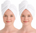 100% Turkish Cotton Hair Towel Wrap 2 Pack – Oeko-TEX Certified Quick Dry Turban by Seritaine