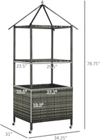Pool Towel Valet Caddy with Canopy Cover, Hand-Woven PE Rattan Storage - Image 5